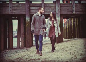 Engagement couple on the Thames