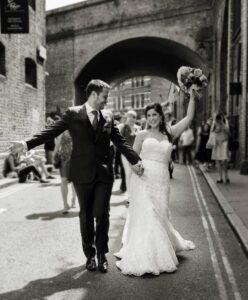 wedding couple Borough Market shot