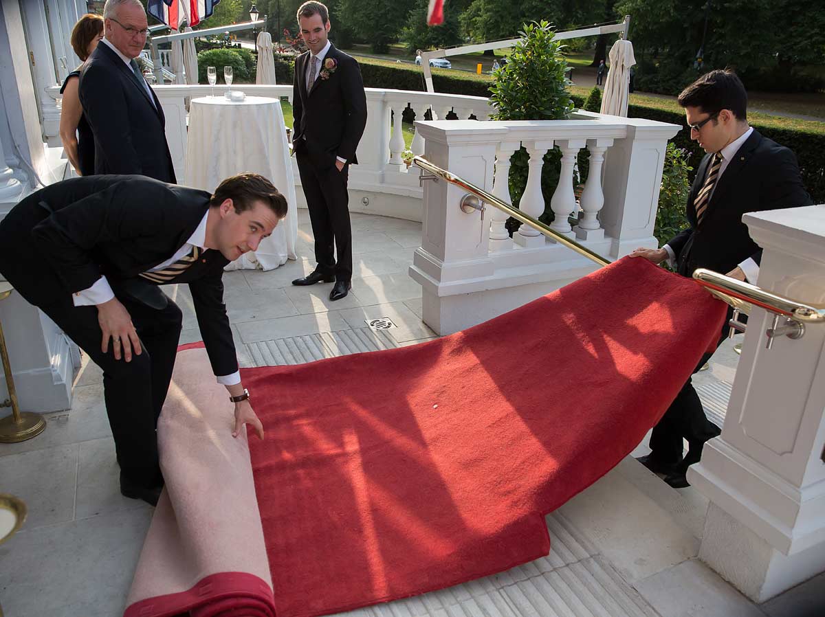 Laying the red carpet at the Mandarin Oriental Hotel