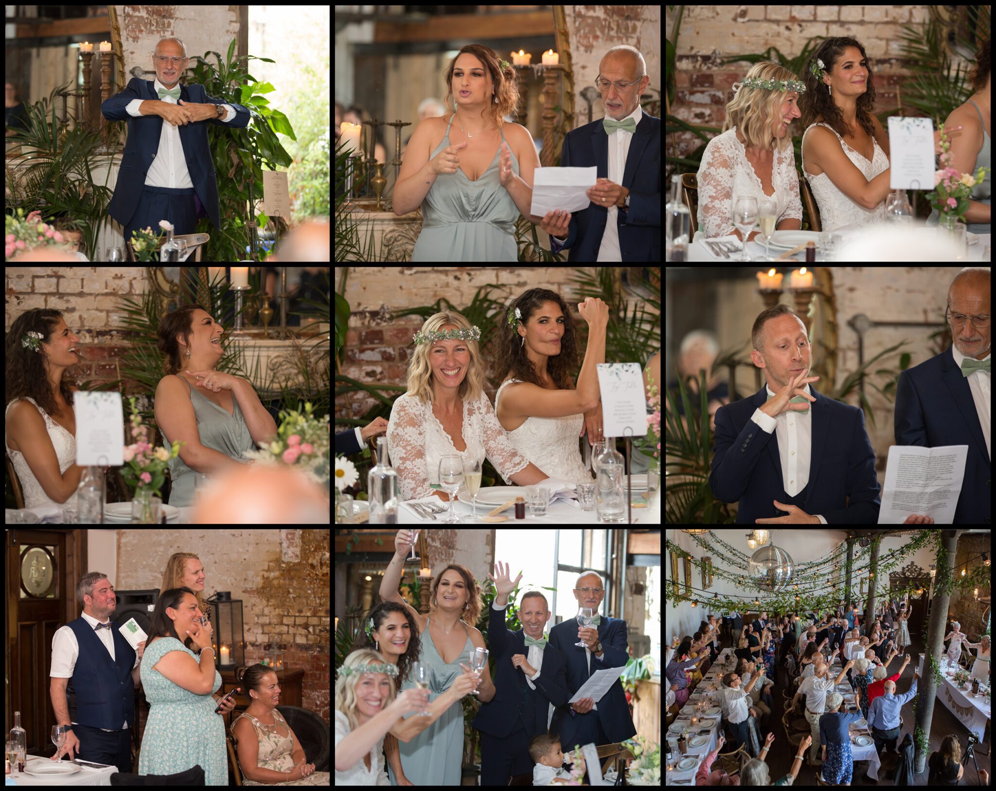 Clapton Country Club Wedding Reception speeches collage