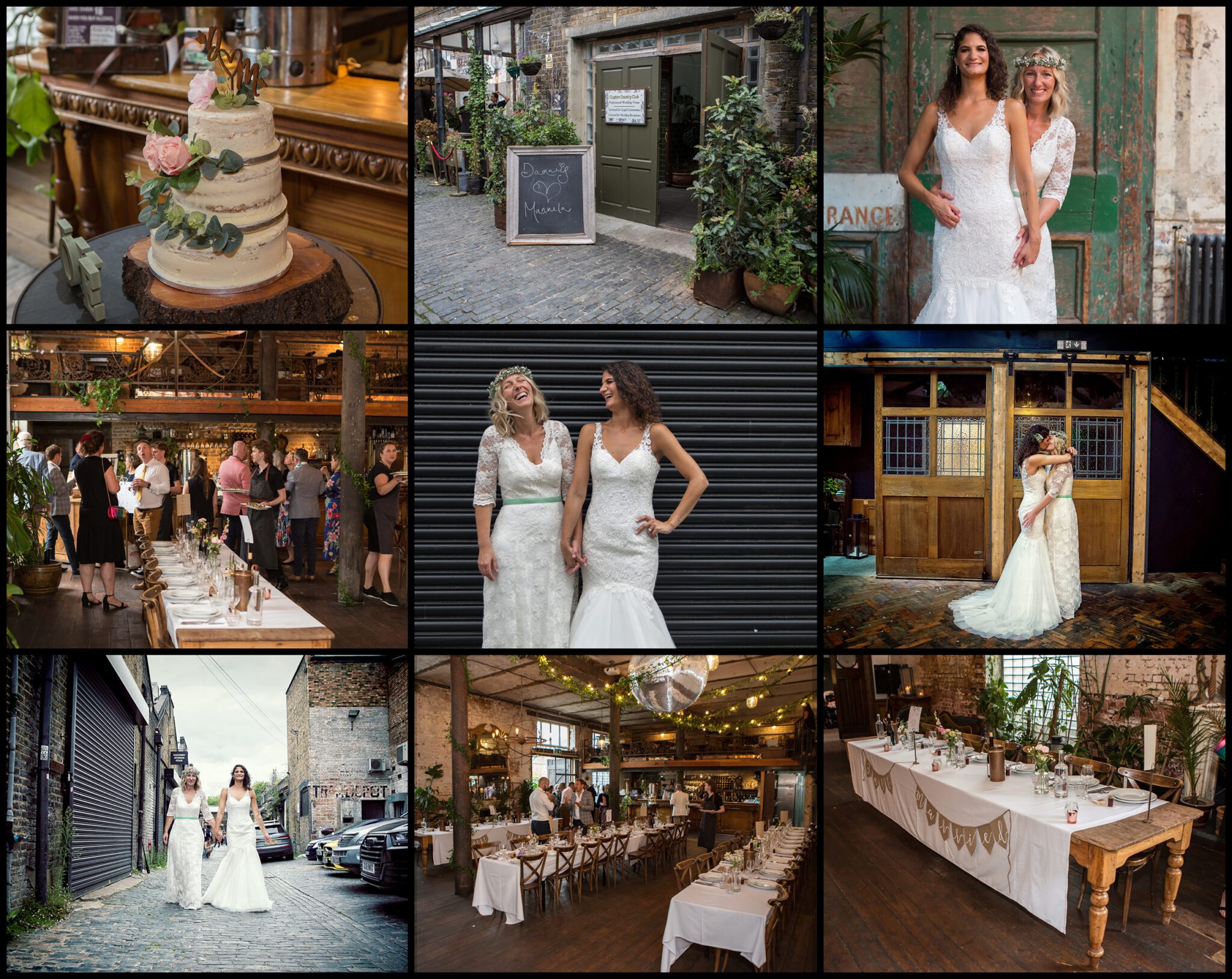 Clapton Country Club Wedding reception collage one