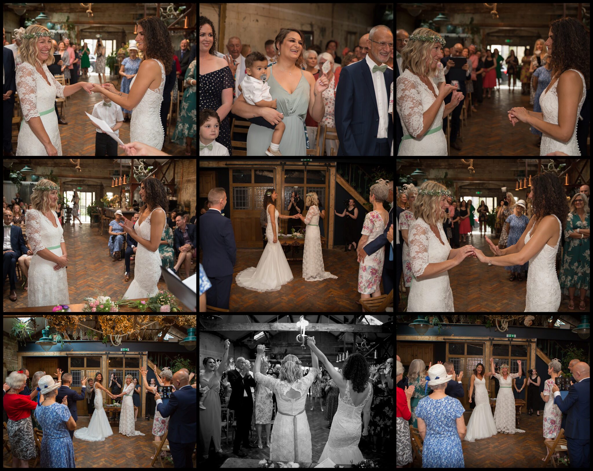 Clapton Country Club wedding ceremony collage three