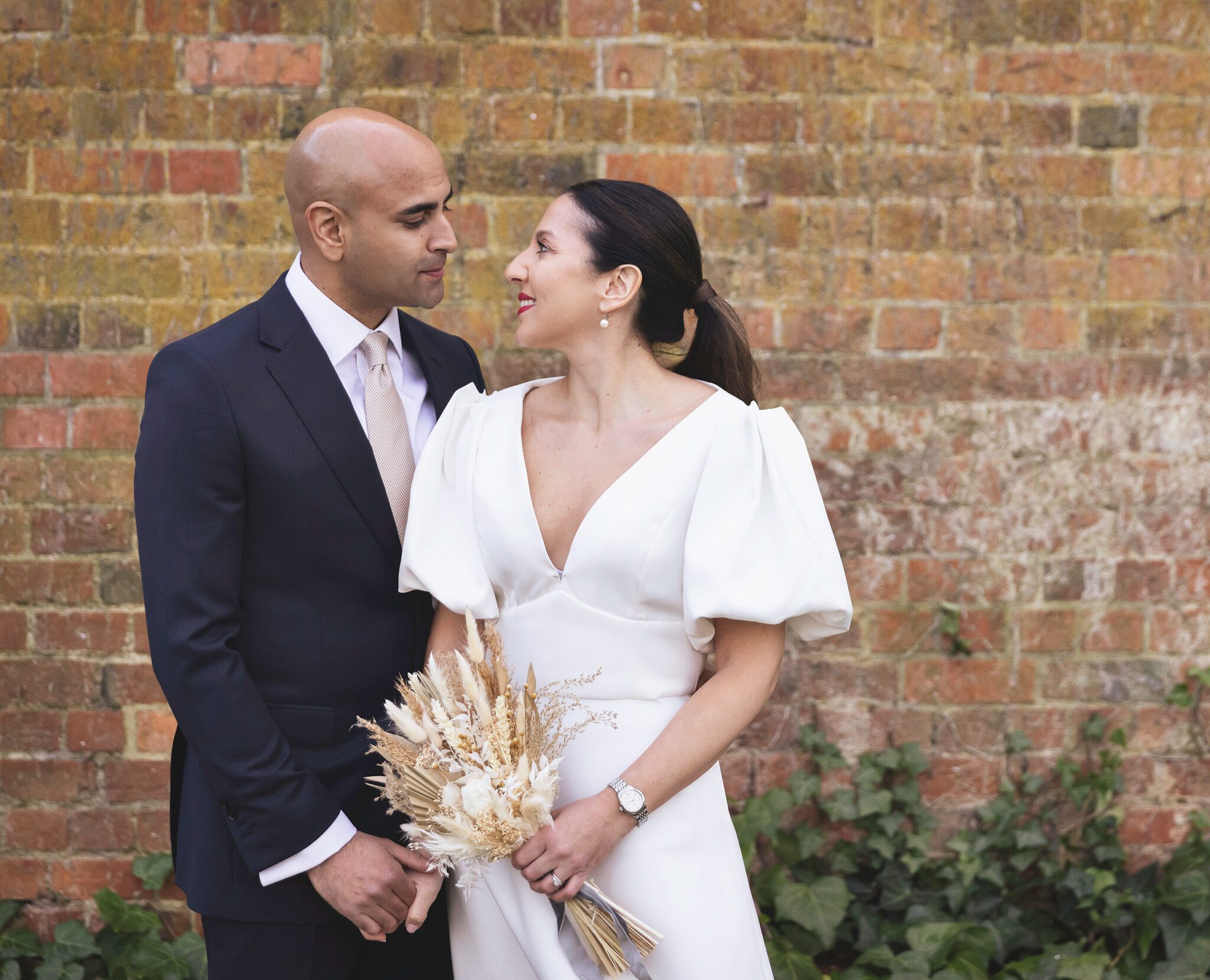 Wedding couple together at St Albans Registry office