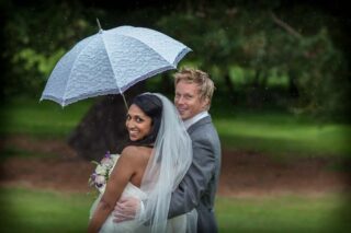 Wedding at Ponsbourne Park in the rain