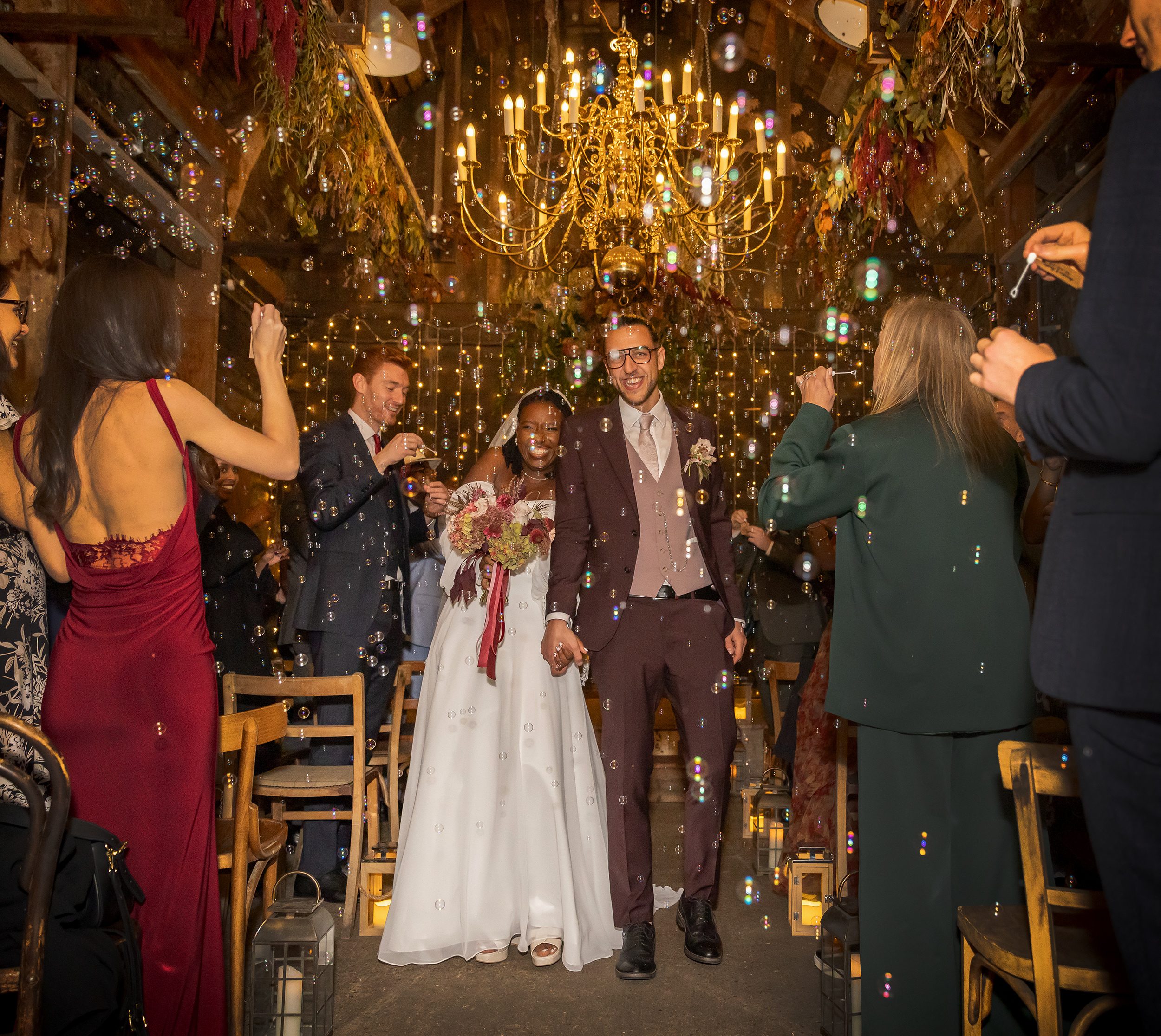 Bubbles and confetti The Old Timber Store Wedding London