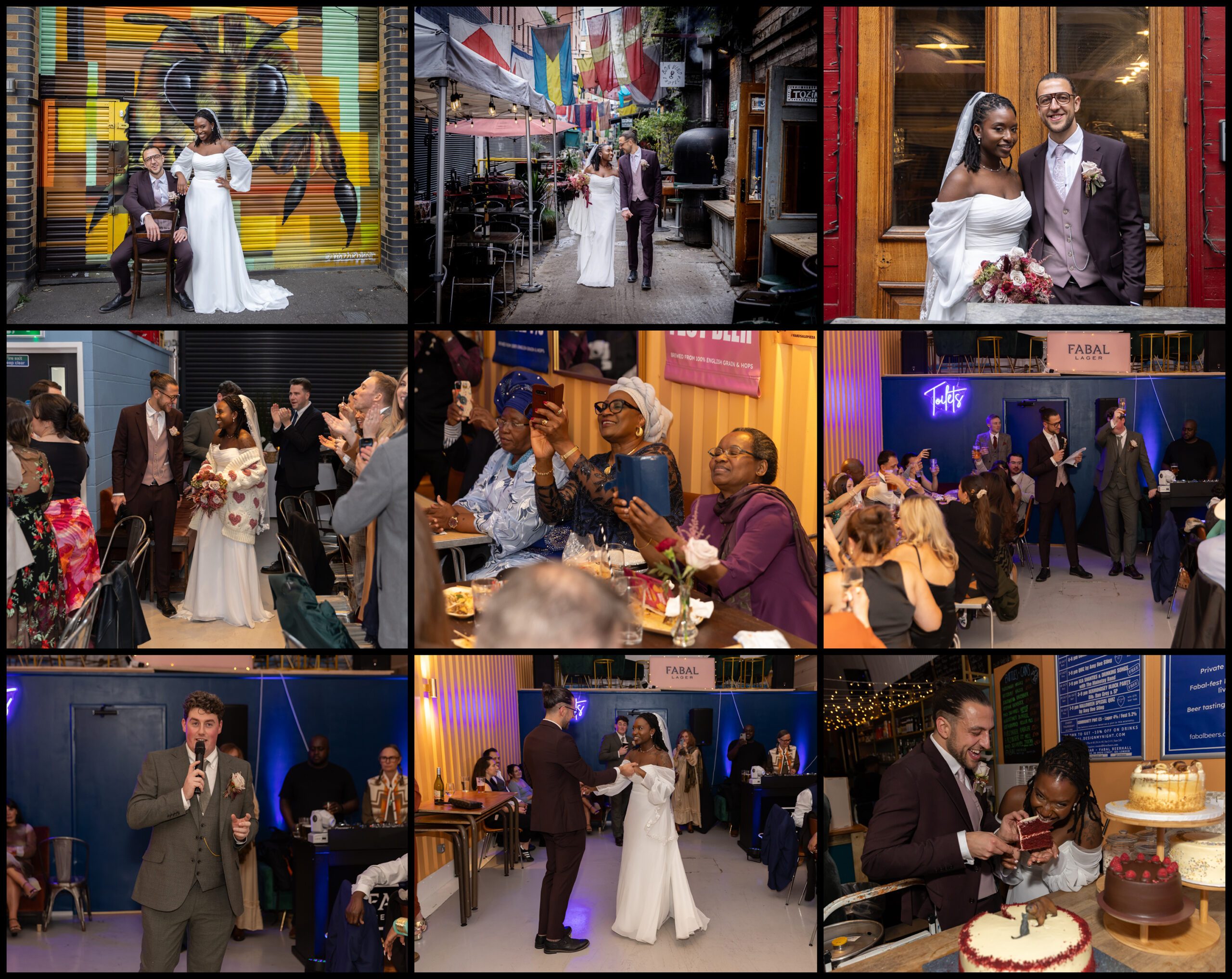 Fabal Beer Hall Wedding Reception Collage