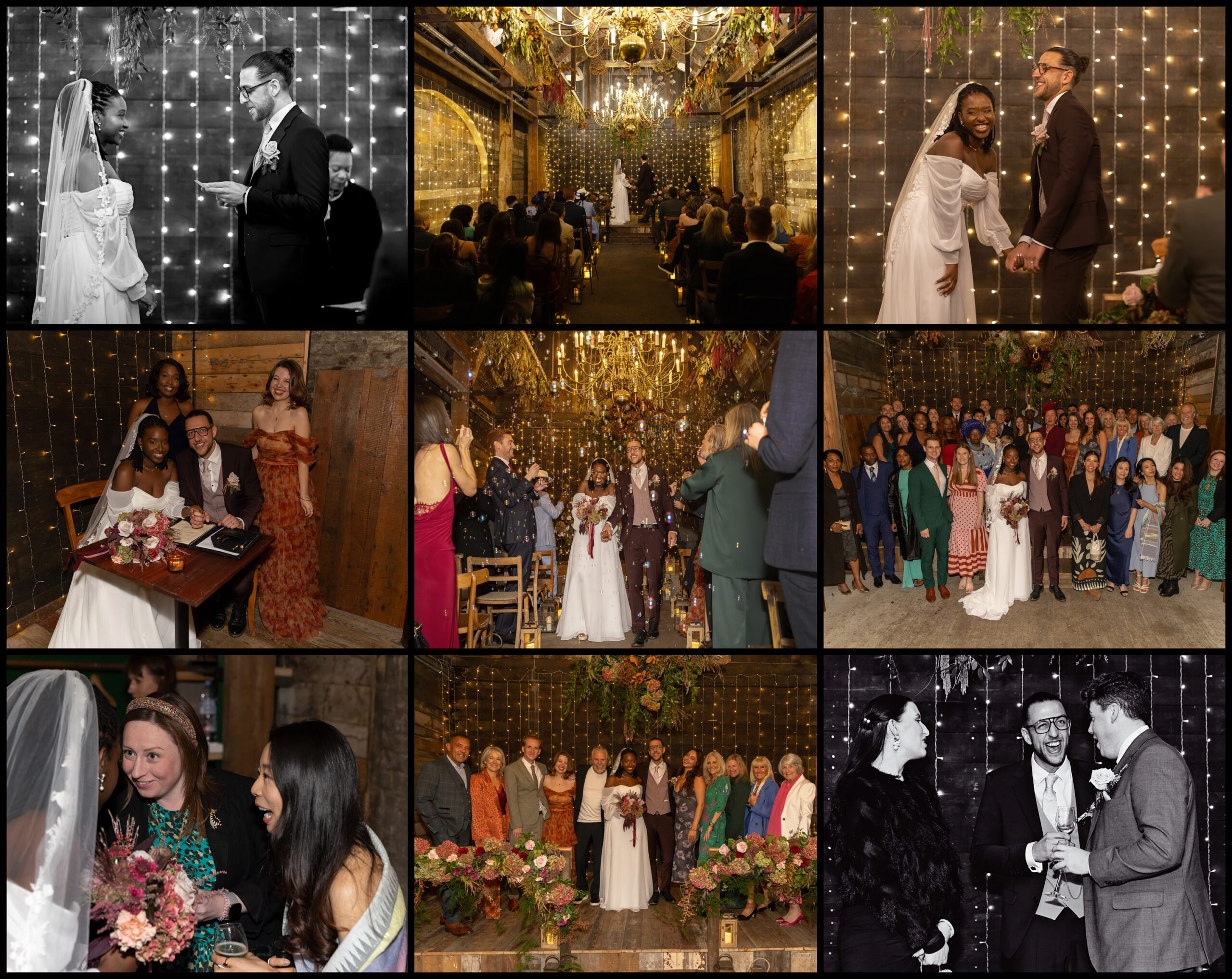 The Old Timber Store Wedding Ceremony Collage