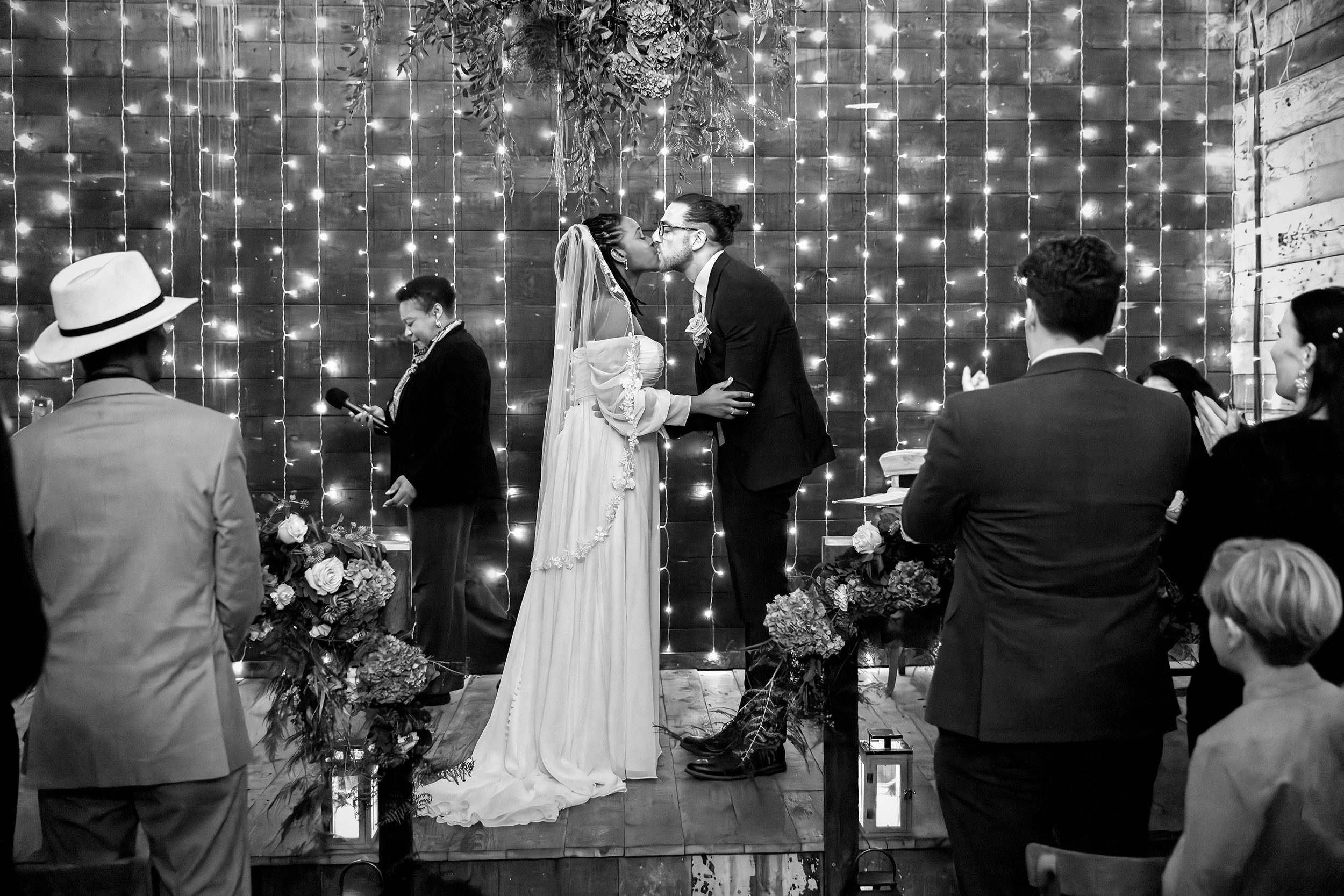 The Old Timber Store wedding first kiss image