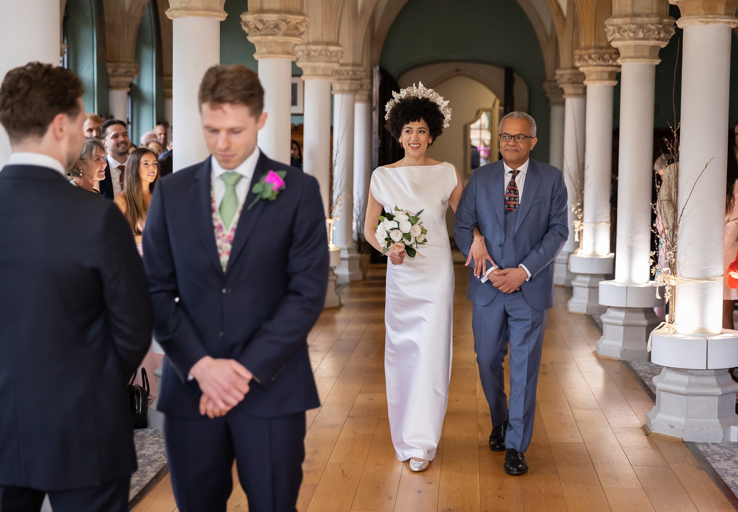 Bride's arrival Wotton House wedding ceremony