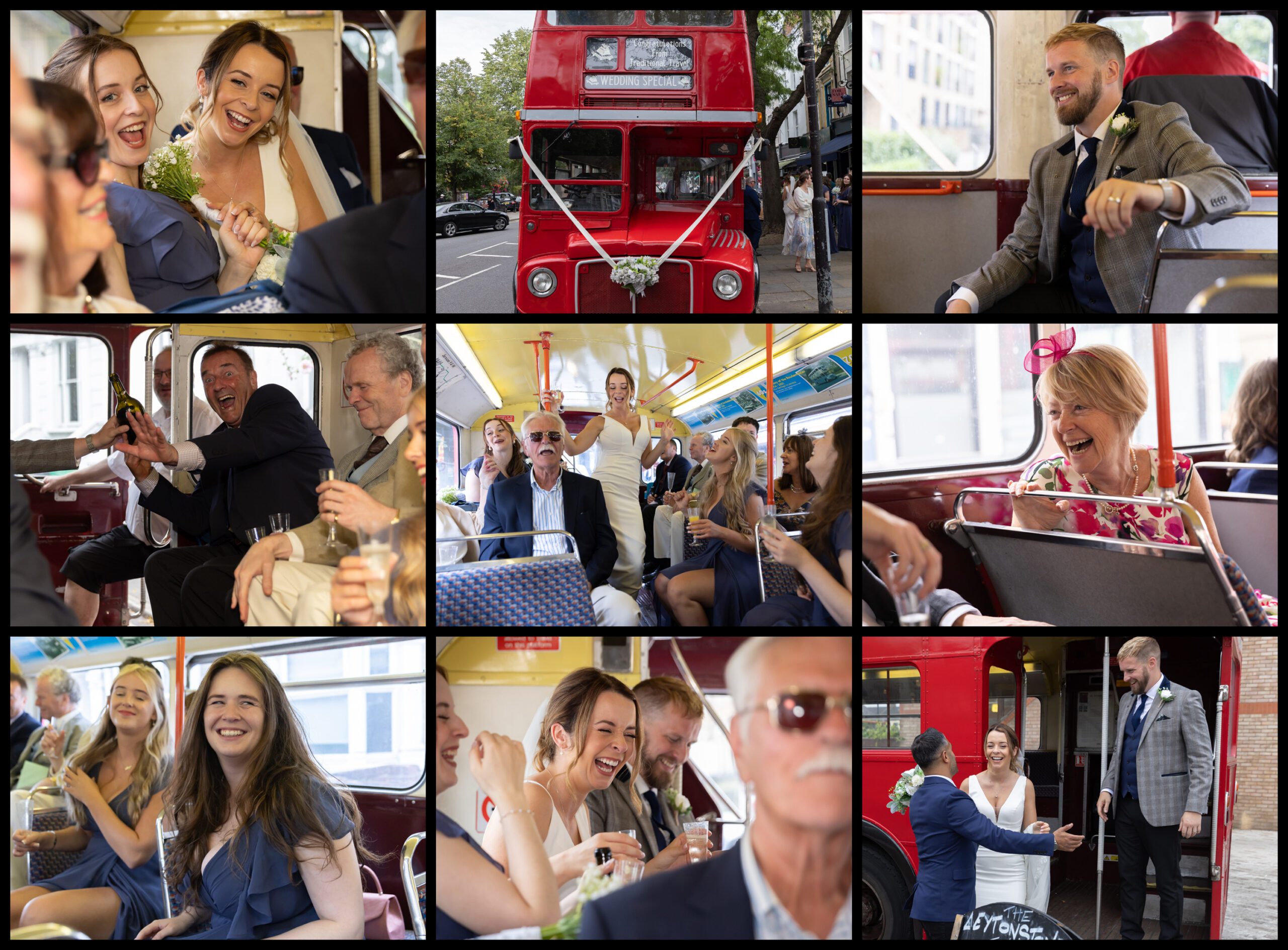 Islington Wedding Routemaster bus collage