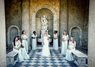Bridesmaids at Wotton House Wedding day crop