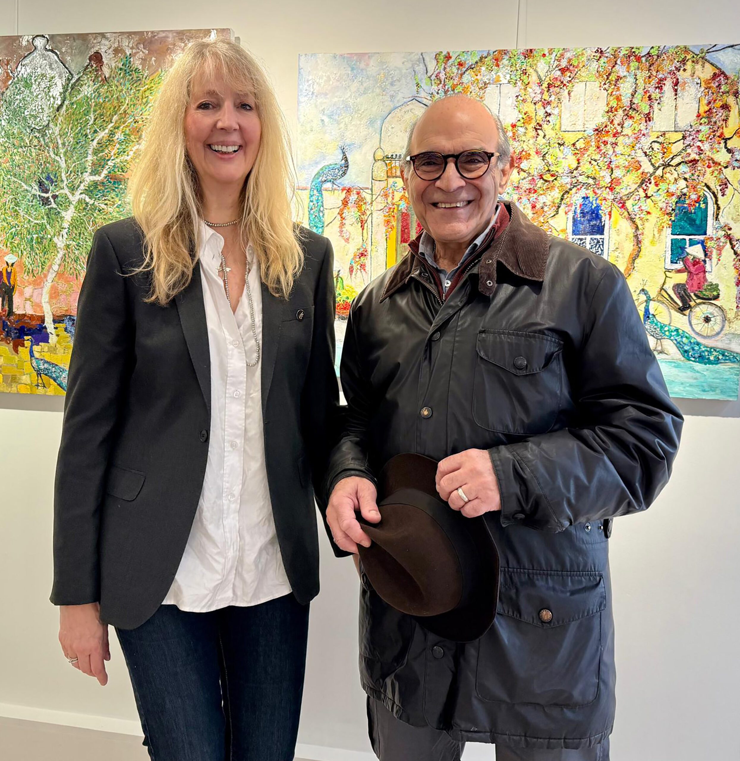 Artist Joanna Constable Green and David Suchet Poirot