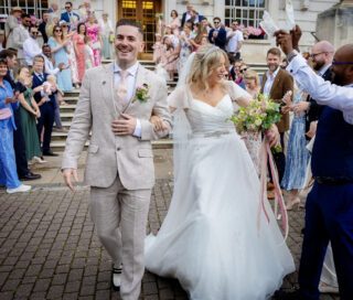 Confetti throw Hackney Town Hall Wedding