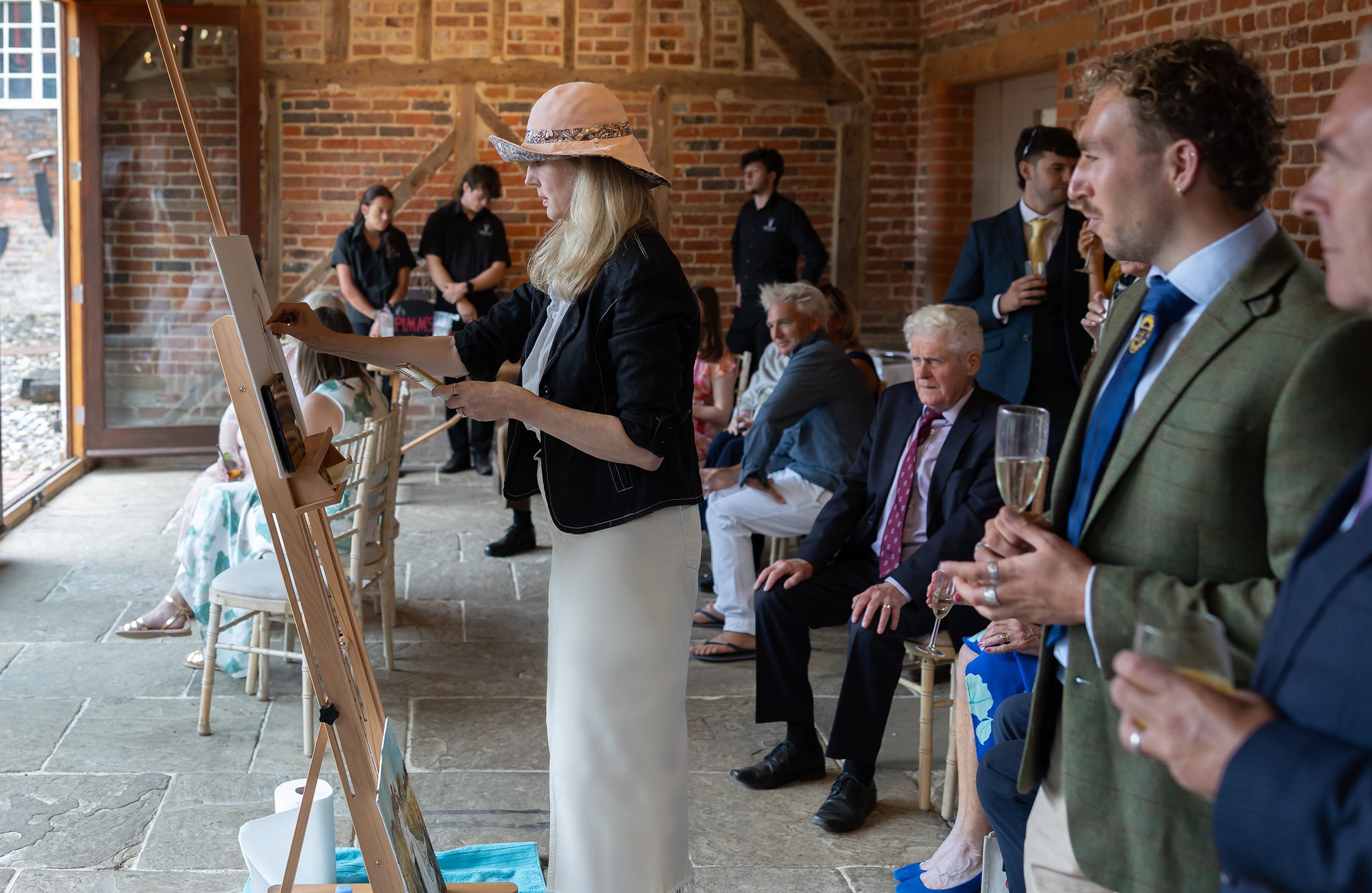 Wedding Artist at Stanlake Park Wedding Reception Joanna Constable Green