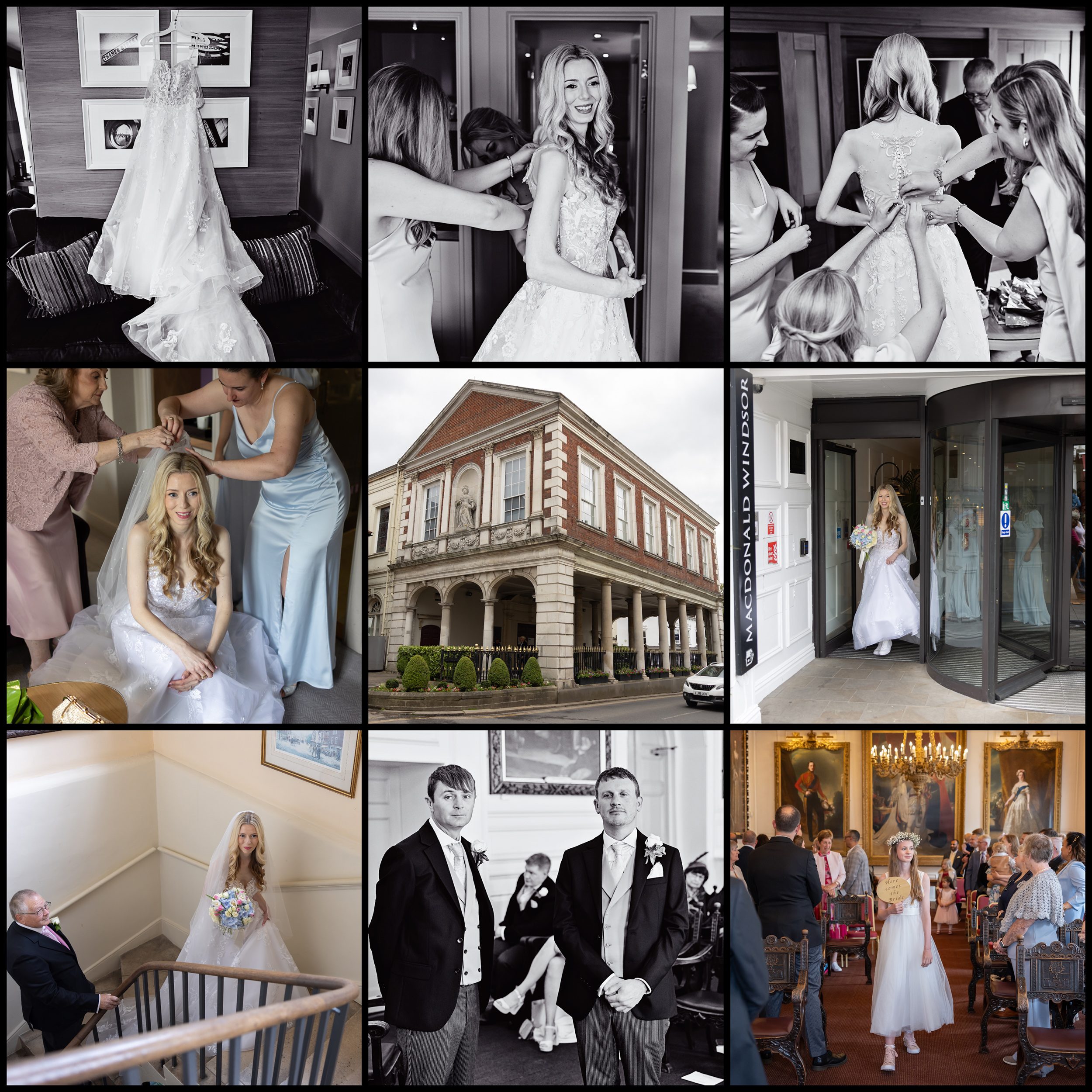 Windsor Guildhall Wedding Collage morning