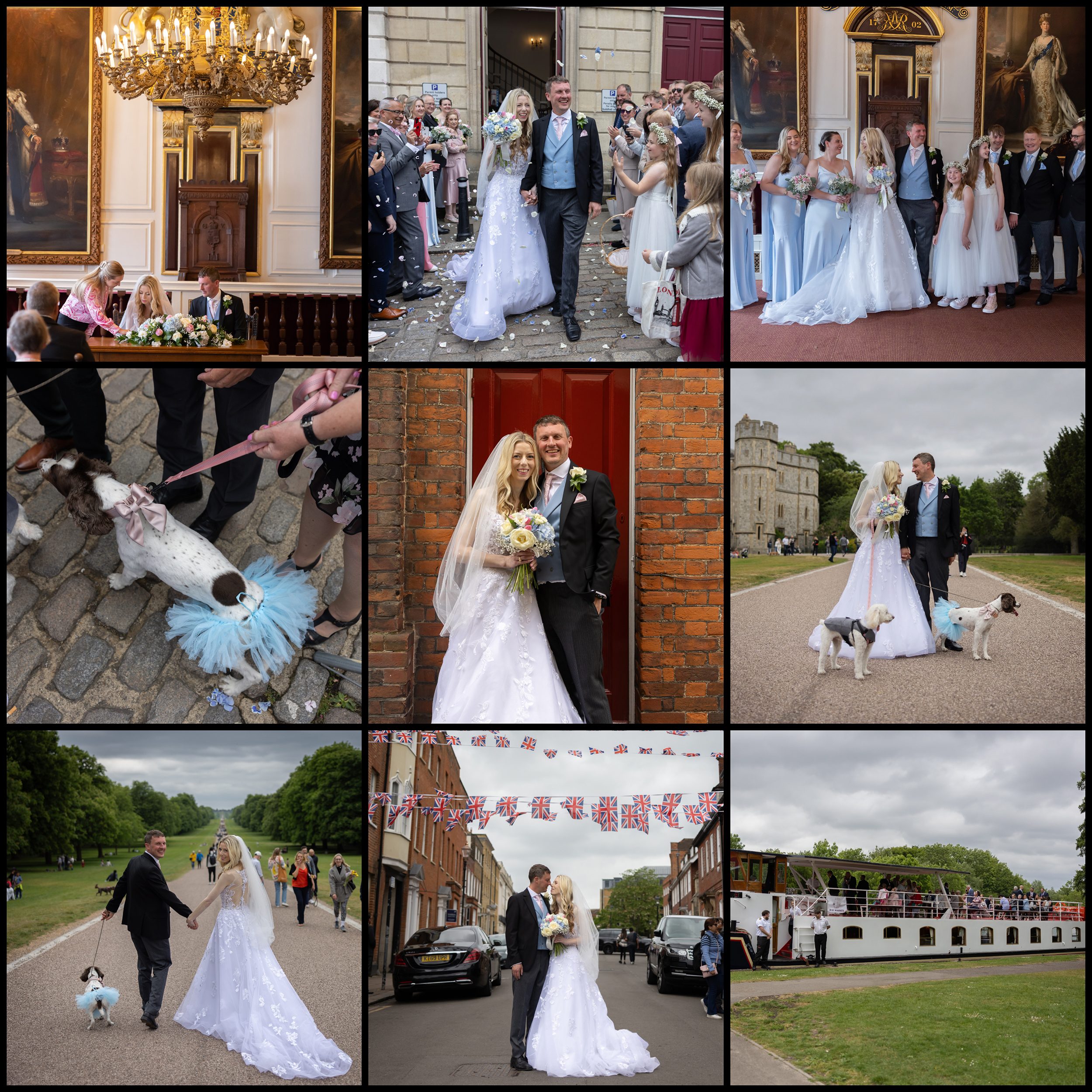 Windsor Guildhall Wedding Collage post ceremony