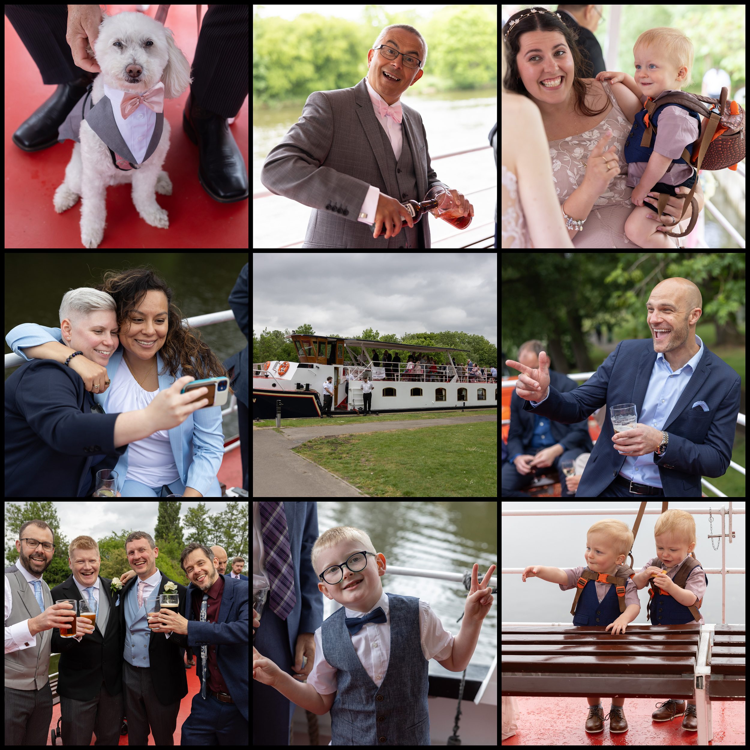 Windsor Wedding Thames boat trip collage