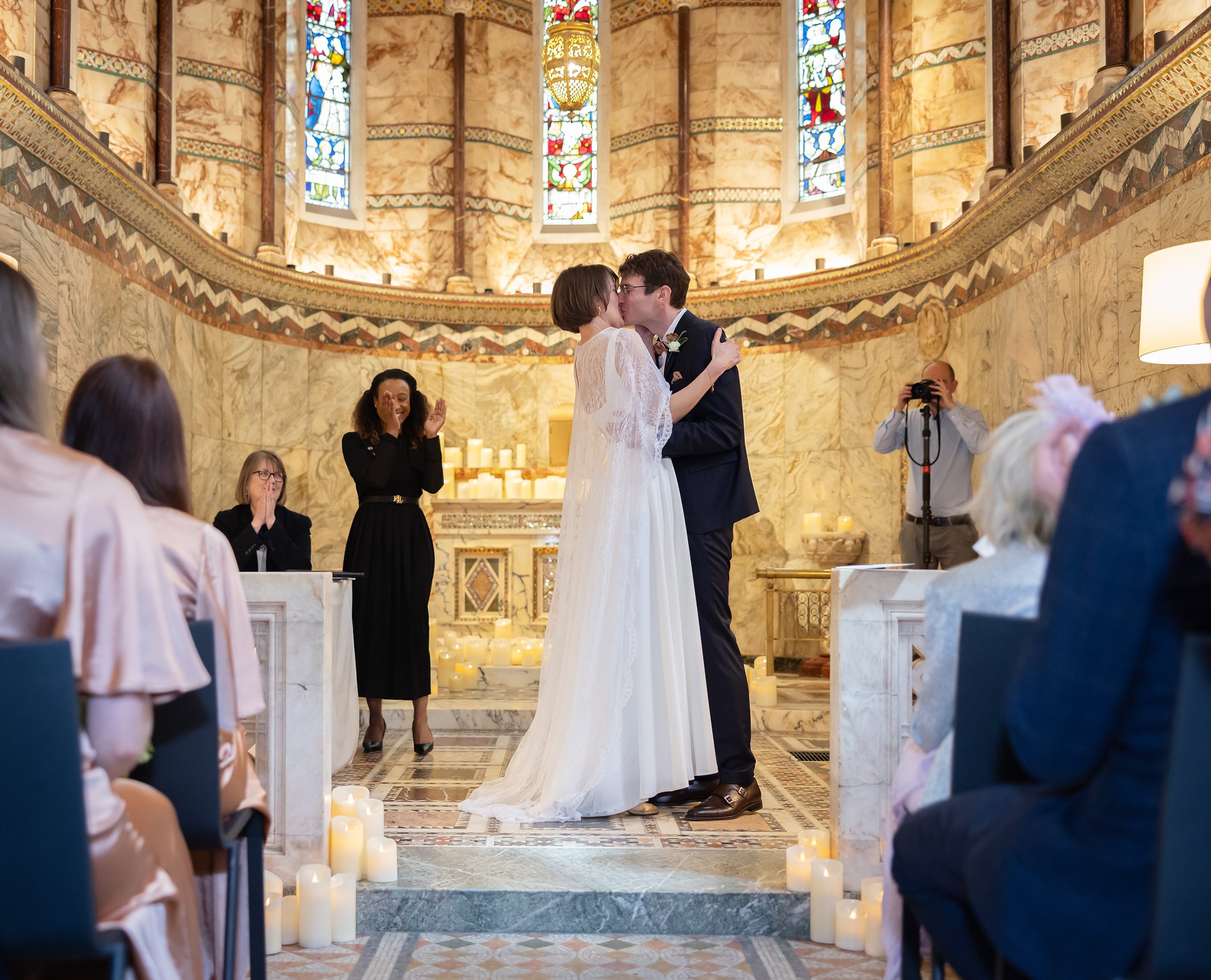 First Kiss Fitzrovia Chapel Wedding ceremony image