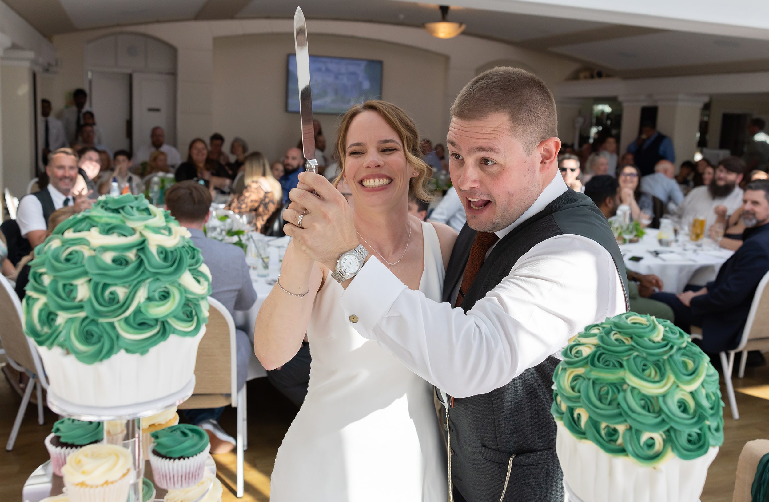 Cake cutting at Pembroke Lodge Wedding Reception Richmond
