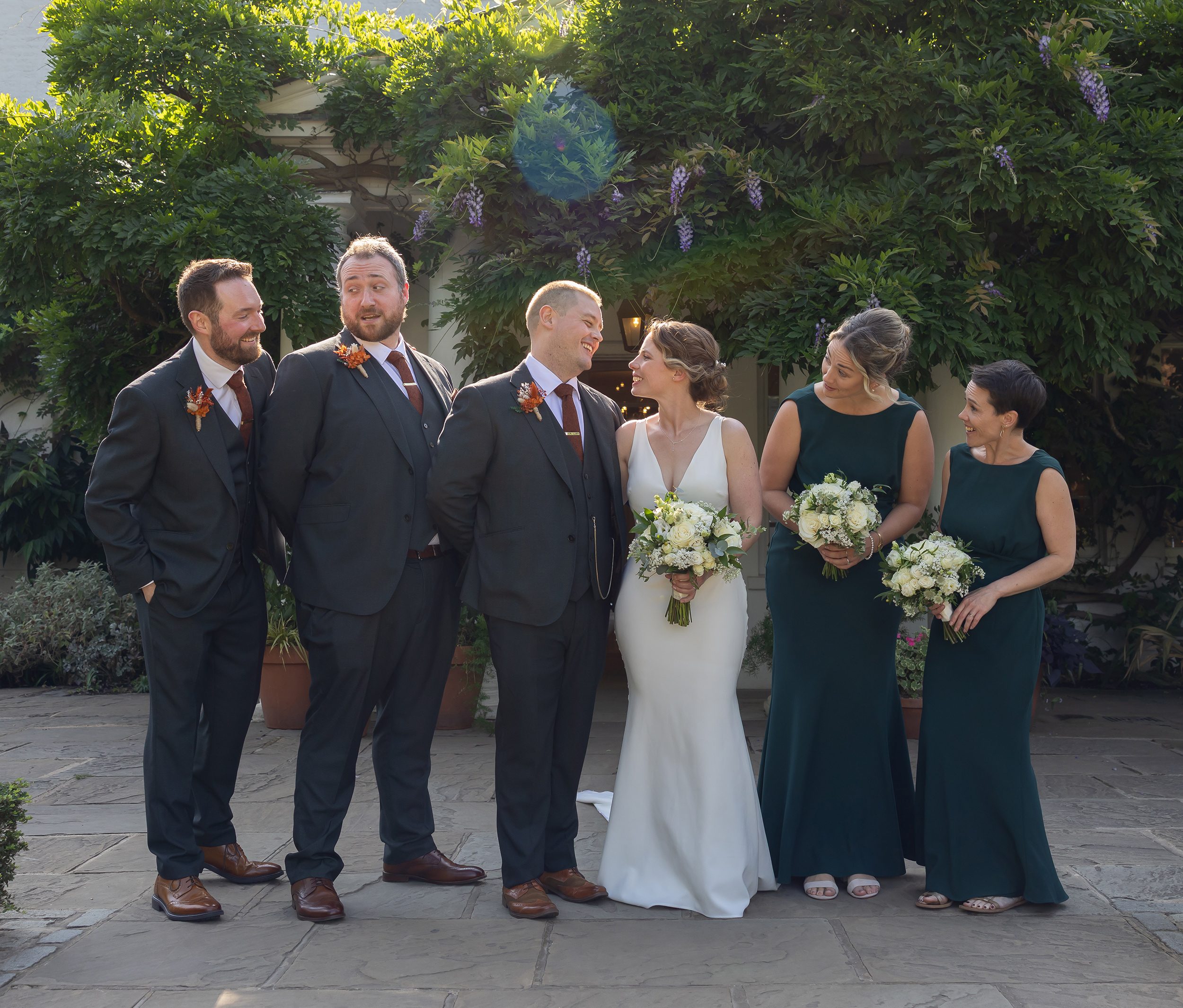 Happy Bridal party outside Pembroke Lodge image