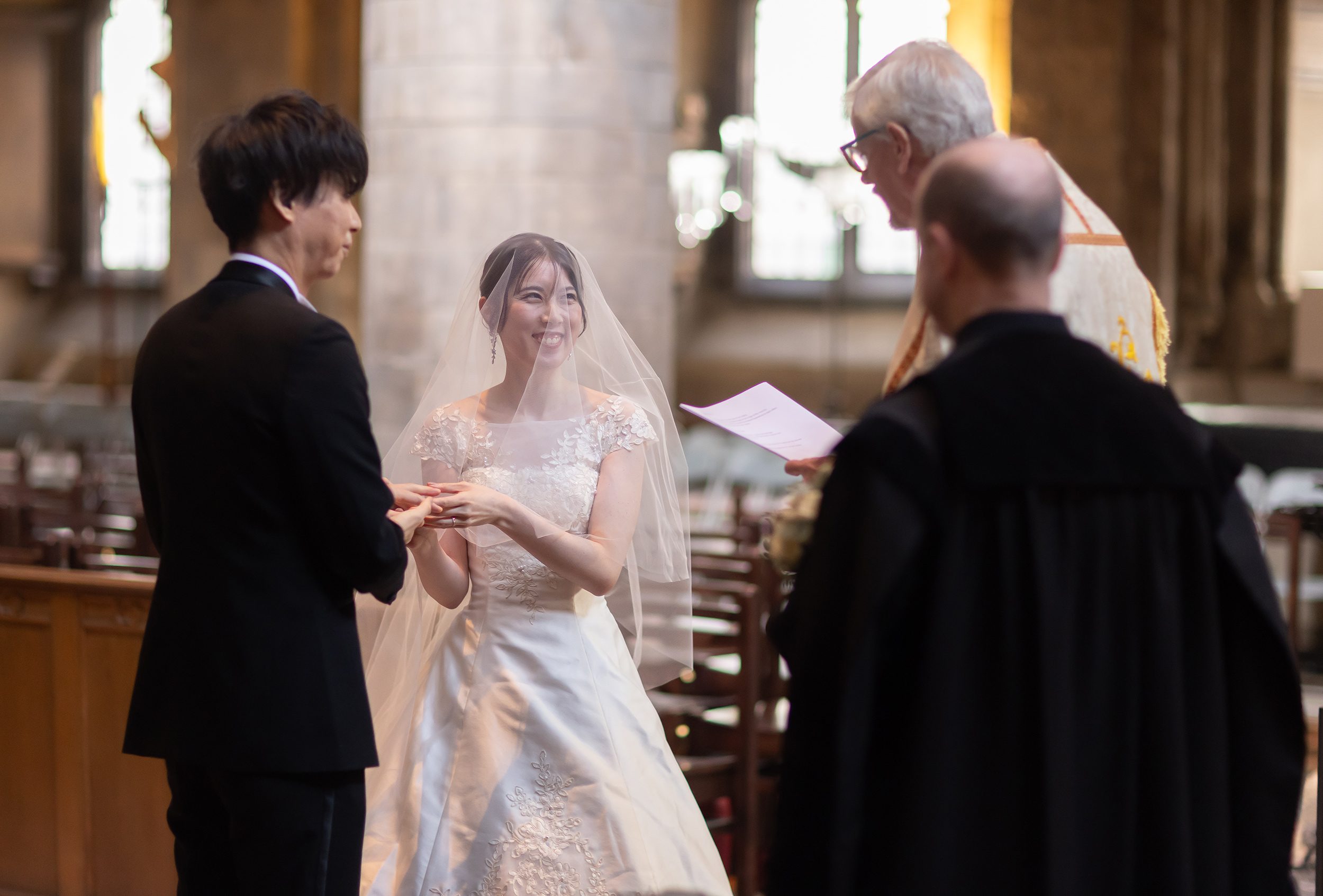 Exchange of rings Great St Barts Wedding London