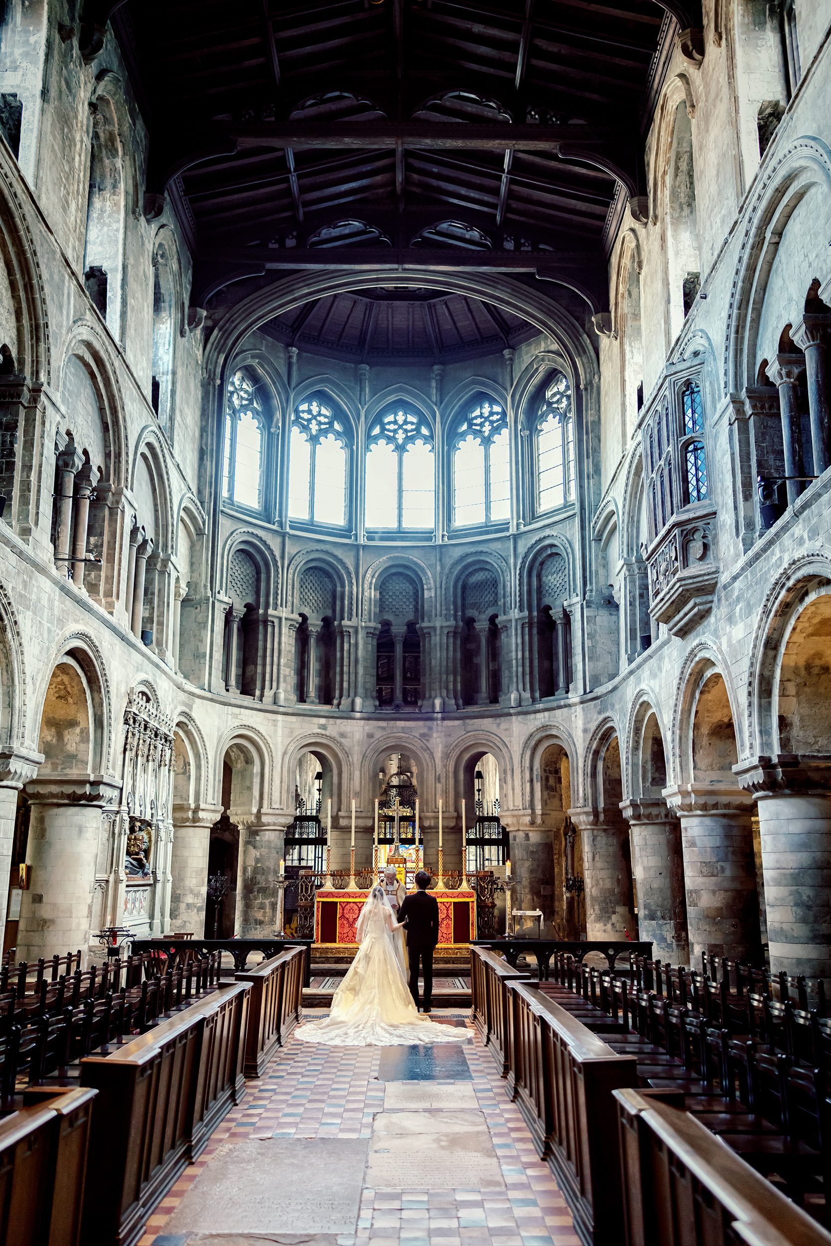 Great St Barts Wedding Ceremony wide shot