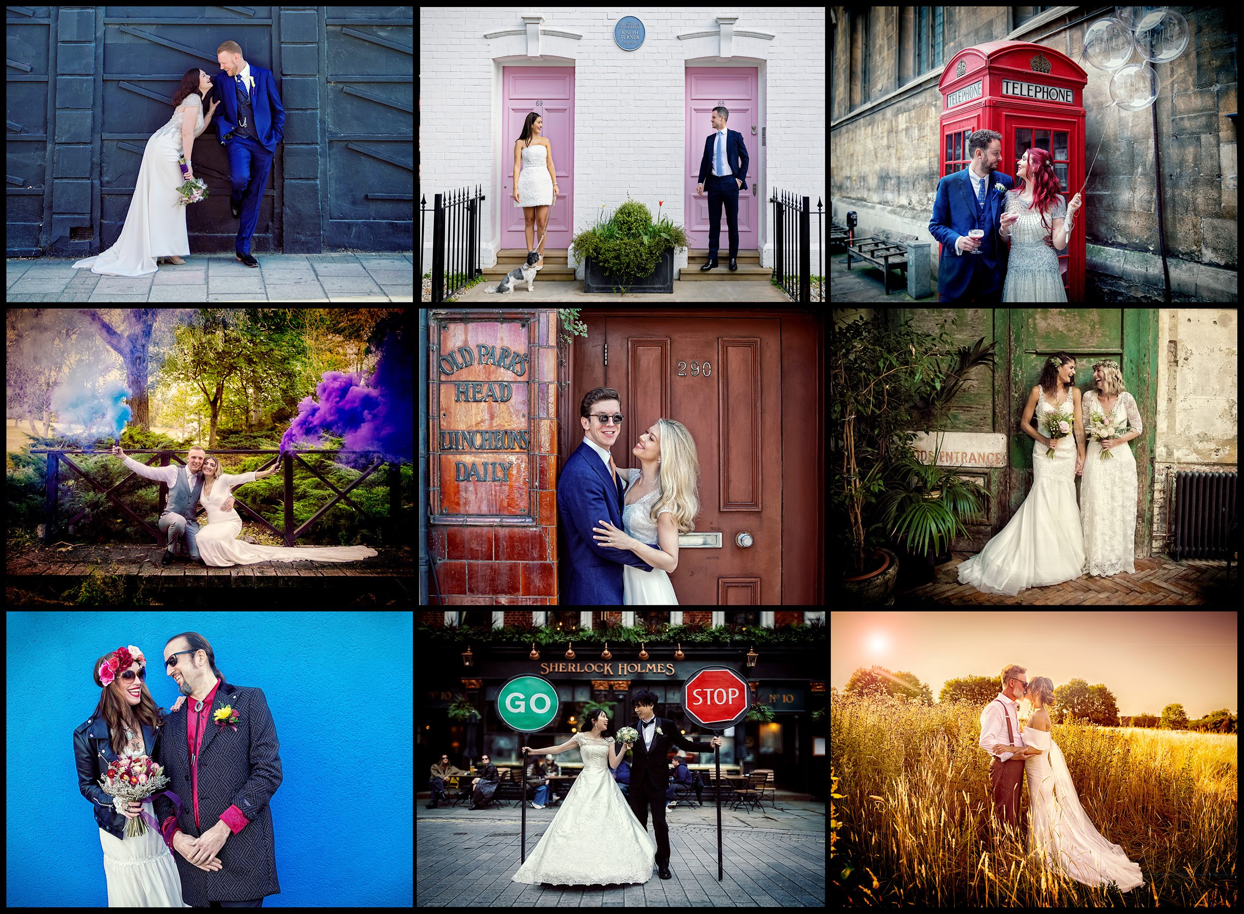 London wedding photographer Pricing page collage